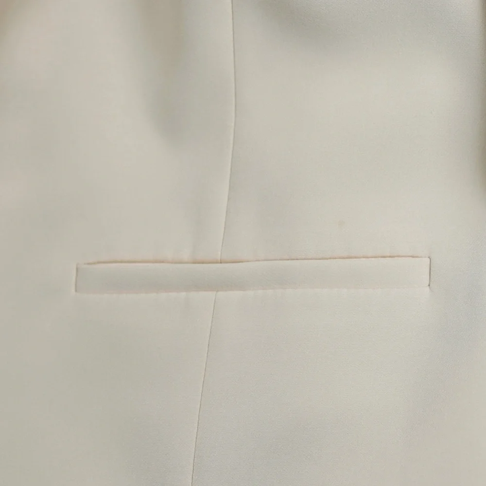 Express Women’s Ivory Cropped Blazer Tailored One Button Jacket Size XL